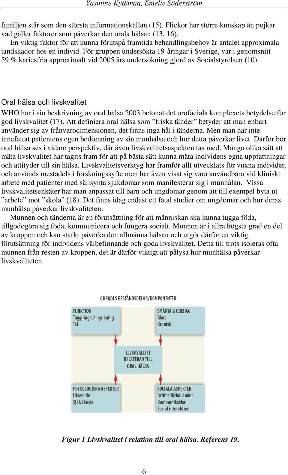 För gruppen undersökta 19-åringar i Sverige, var i genomsnitt 59 % kariesfria approximalt vid 2005 års undersökning gjord av Socialstyrelsen (10).