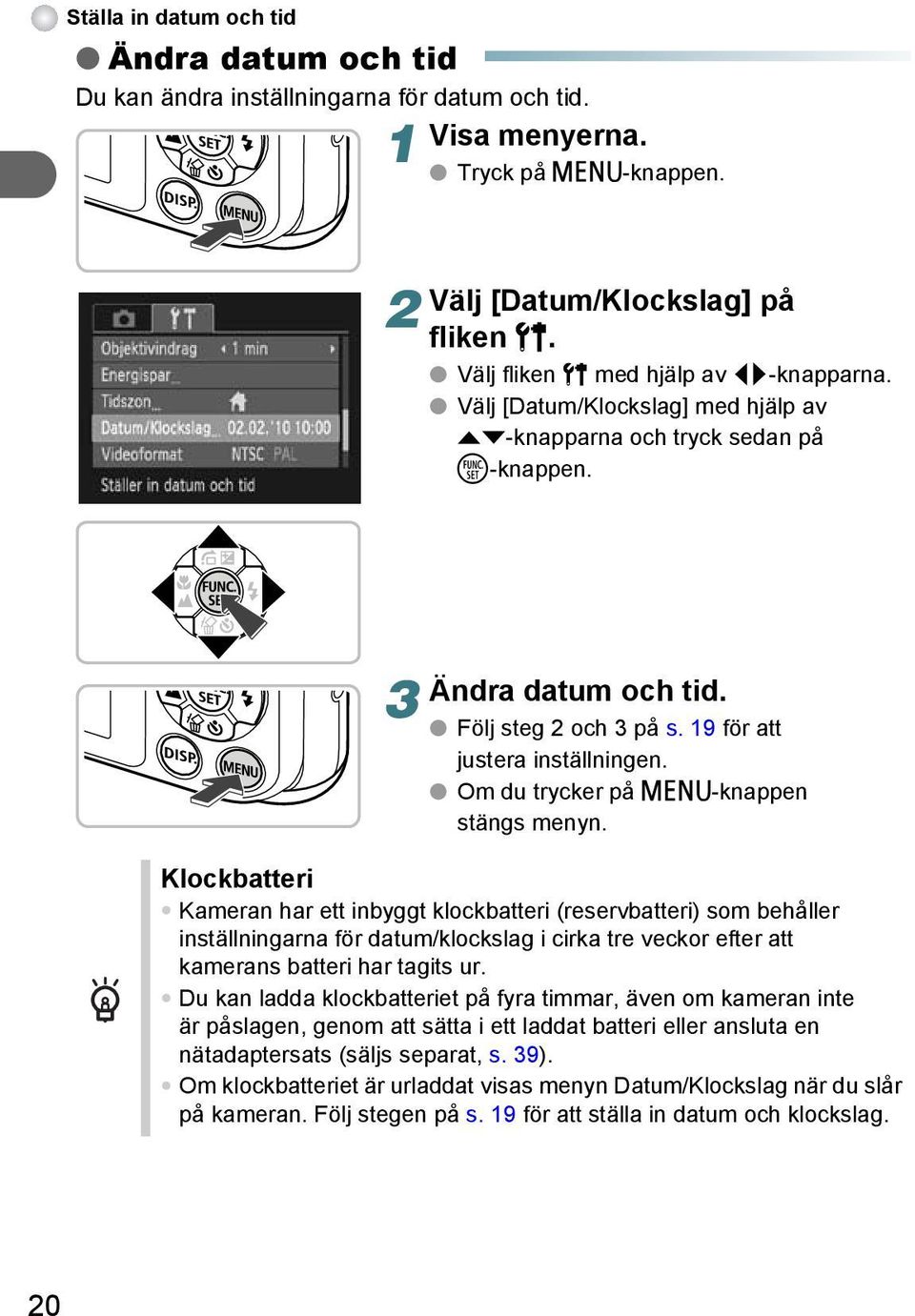 Om du trycker på n-knappen stängs menyn.