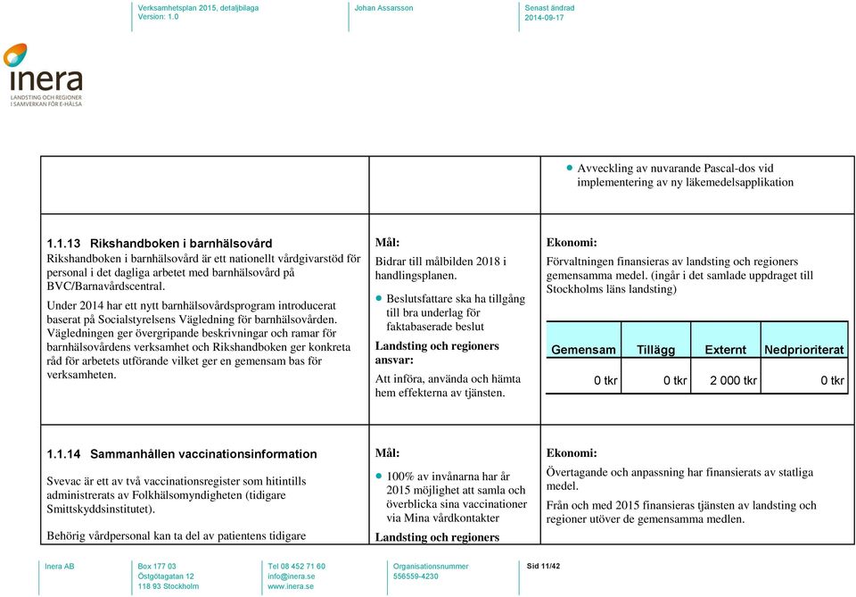 Under 2014 har ett nytt barnhälsovårdsprogram introducerat baserat på Socialstyrelsens Vägledning för barnhälsovården.