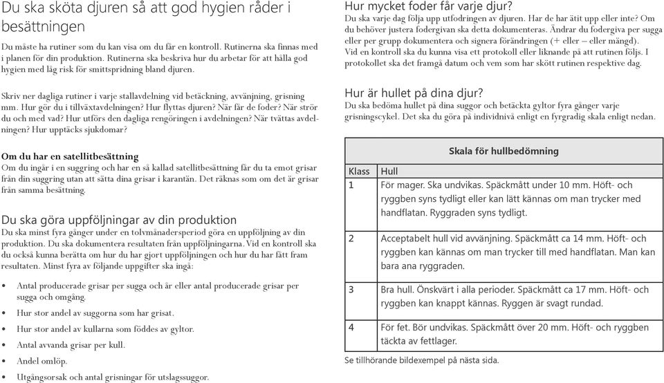 Hur gör du i tillväxtavdelningen? Hur flyttas djuren? När får de foder? När strör du och med vad? Hur utförs den dagliga rengöringen i avdelningen? När tvättas avdelningen? Hur upptäcks sjukdomar?