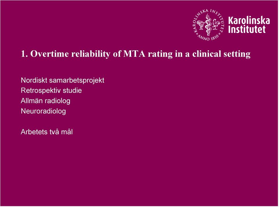 samarbetsprojekt Retrospektiv studie