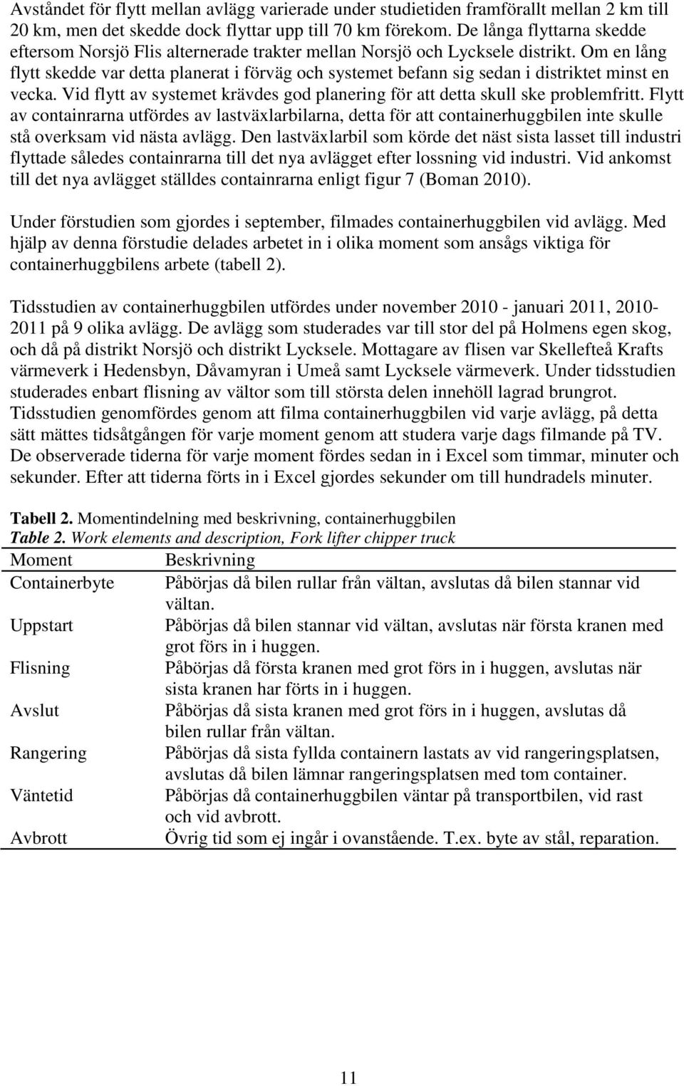 Om en lång flytt skedde var detta planerat i förväg och systemet befann sig sedan i distriktet minst en vecka. Vid flytt av systemet krävdes god planering för att detta skull ske problemfritt.