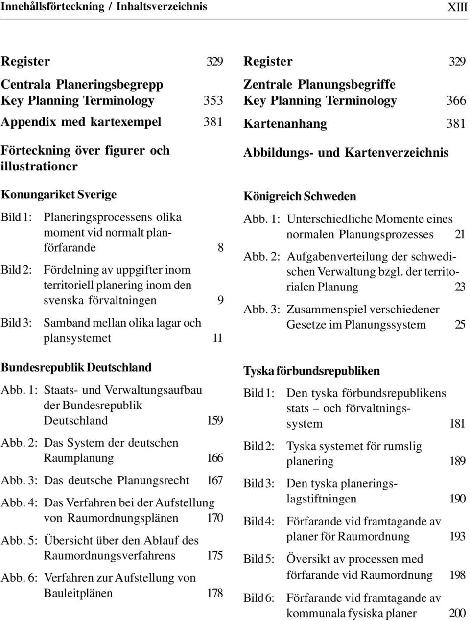 Samband mellan olika lagar och plansystemet 11 Bundesrepublik Deutschland Abb. 1: Staats- und Verwaltungsaufbau der Bundesrepublik Deutschland 159 Abb. 2: Das System der deutschen Raumplanung 166 Abb.