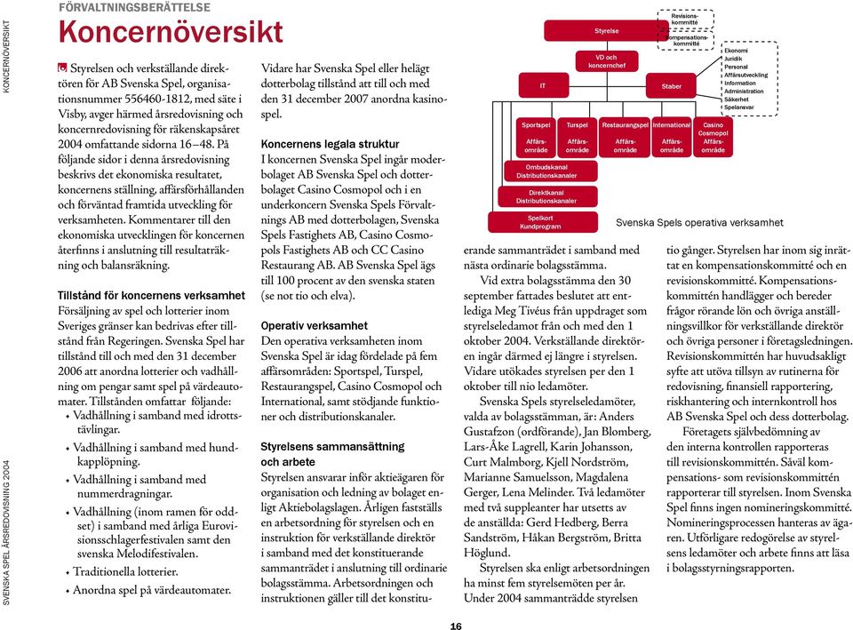 På följande sidor i denna årsredovisning beskrivs det ekonomiska resultatet, koncernens ställning, affärsförhållanden och förväntad framtida utveckling för verksamheten.