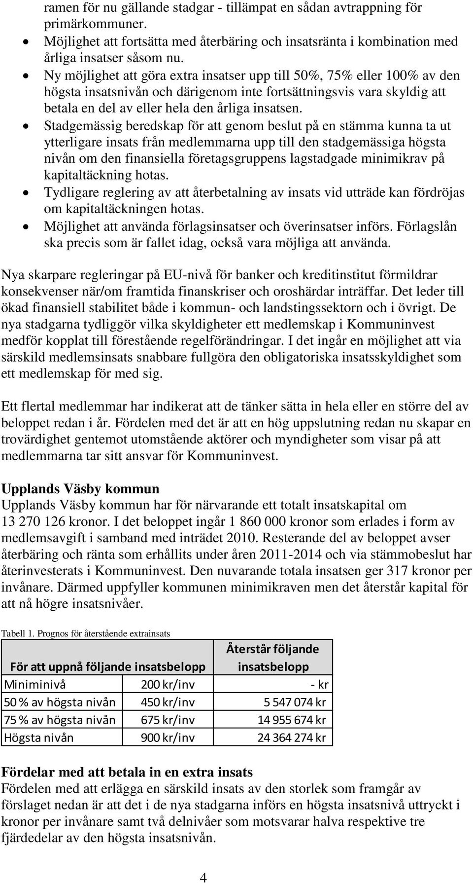 Stadgemässig beredskap för att genom beslut på en stämma kunna ta ut ytterligare insats från medlemmarna upp till den stadgemässiga högsta nivån om den finansiella företagsgruppens lagstadgade