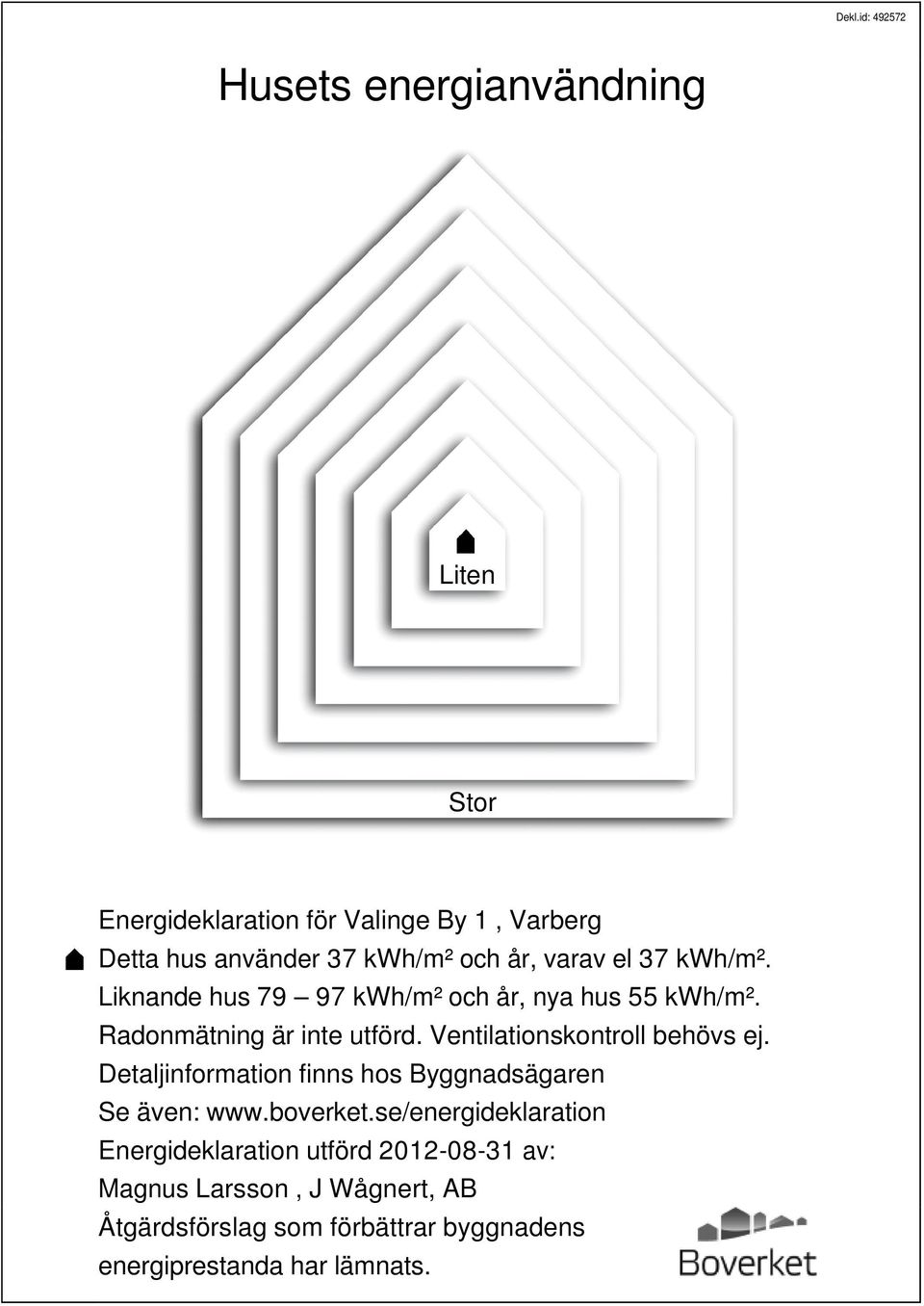 Ventilationskontroll behövs ej. Detaljinformation finns hos Byggnadsägaren Se även: www.boverket.