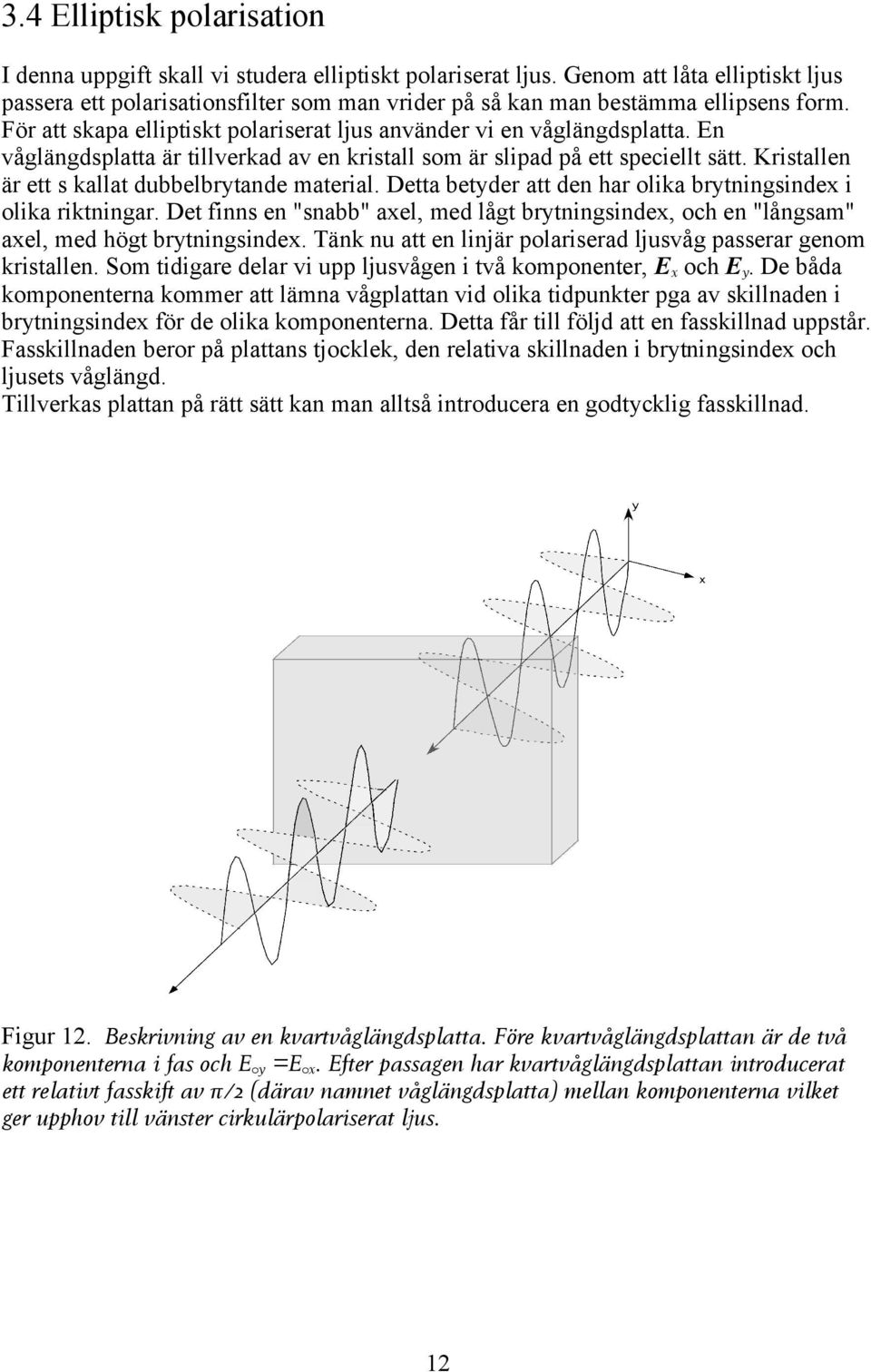 En våglängdsplatta är tillverkad av en kristall som är slipad på ett speciellt sätt. Kristallen är ett s kallat dubbelbrytande material.