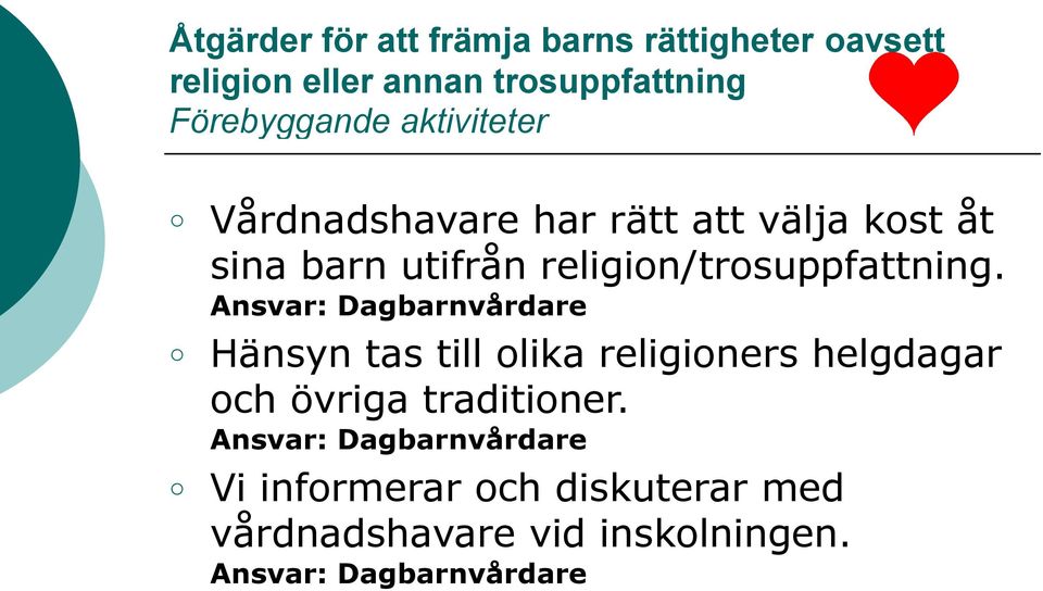 sina barn utifrån religion/trosuppfattning.