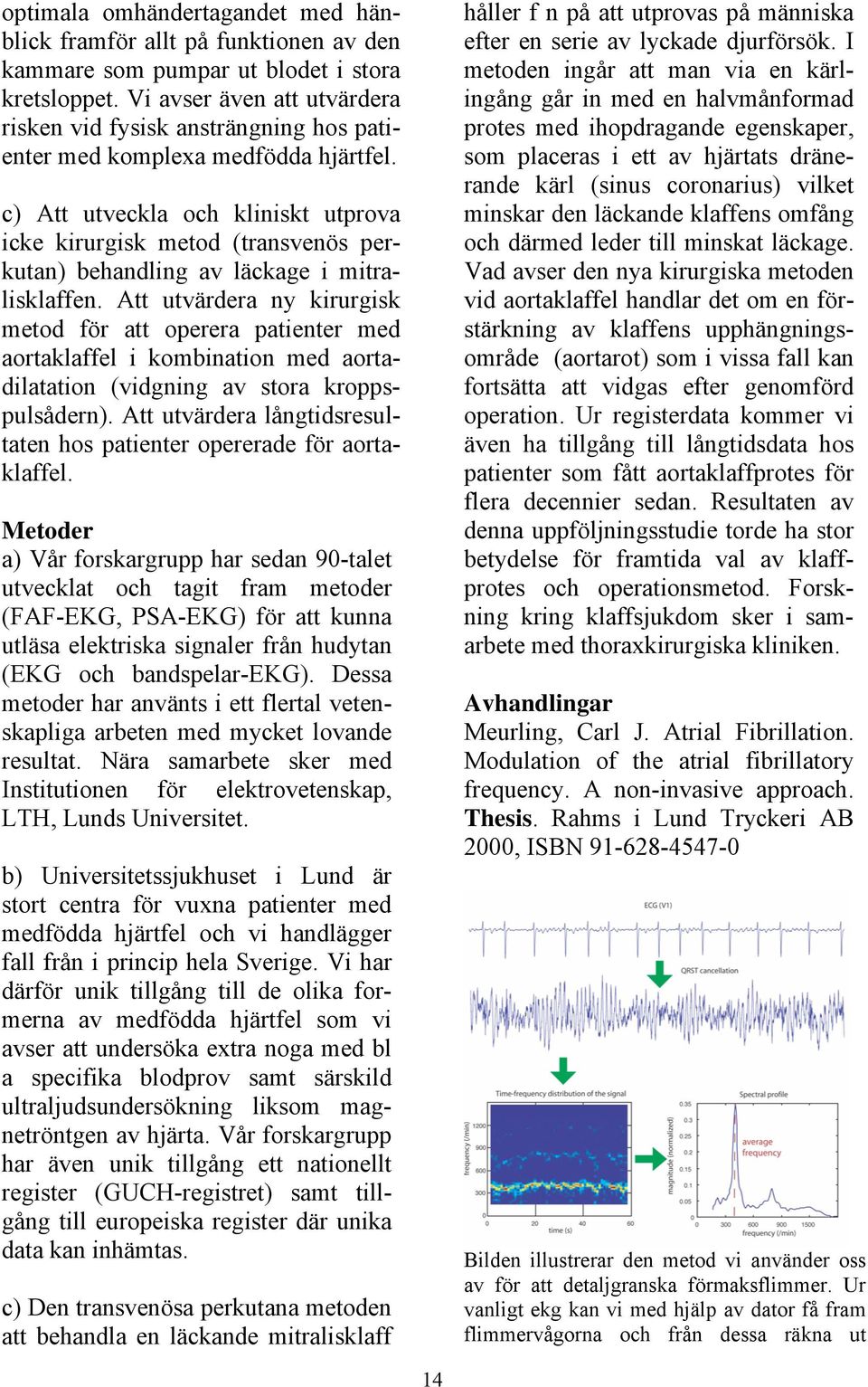 c) Att utveckla och kliniskt utprova icke kirurgisk metod (transvenös perkutan) behandling av läckage i mitralisklaffen.
