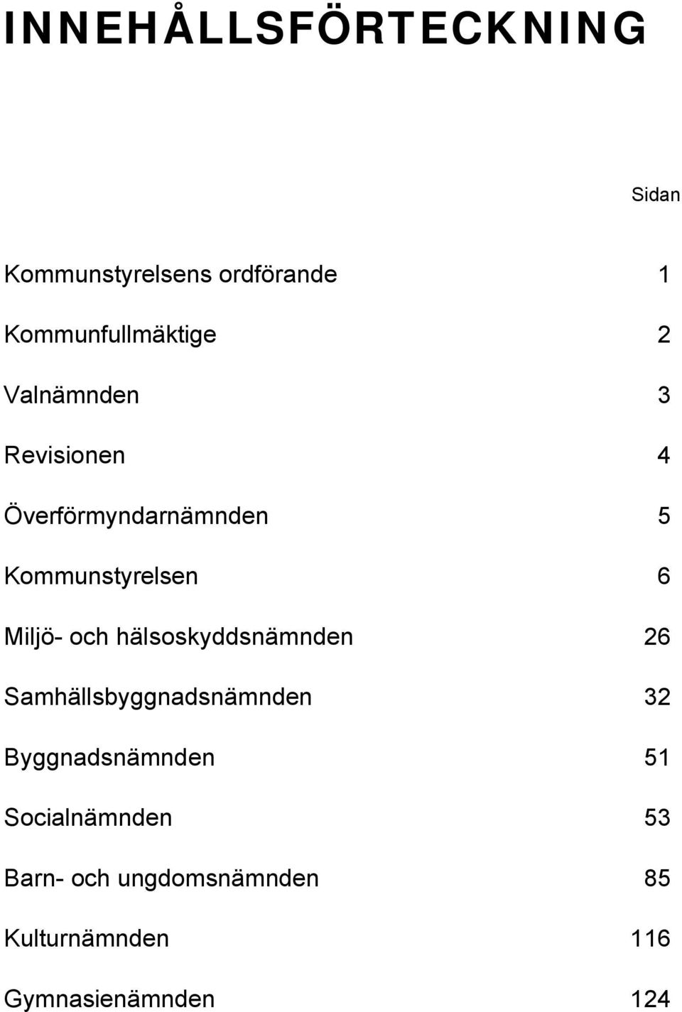 och hälsoskyddsnämnden 26 Samhällsbyggnadsnämnden 32 Byggnadsnämnden 51