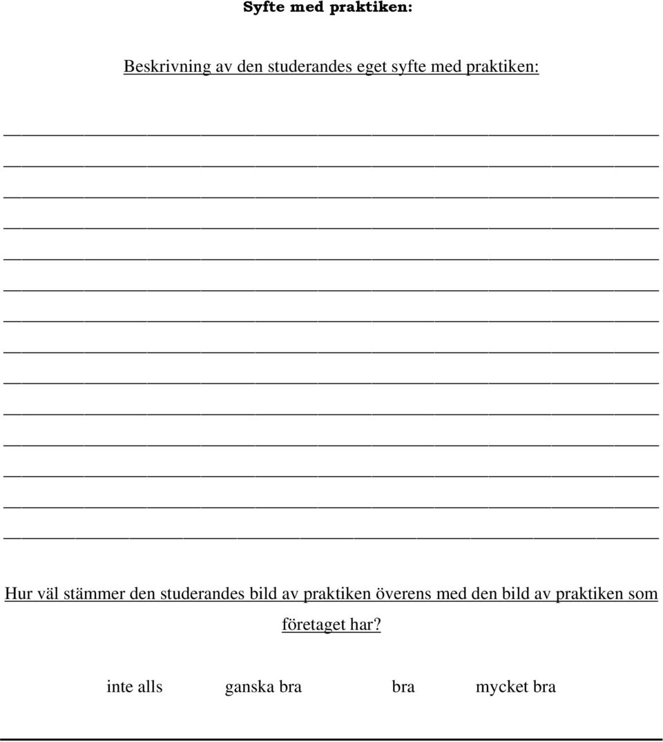 studerandes bild av praktiken överens med den bild av