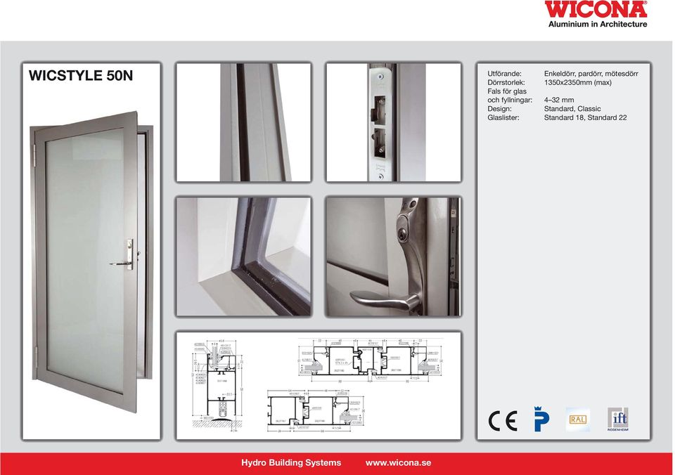 1350x2350mm (max) och fyllningar: 4 32 mm