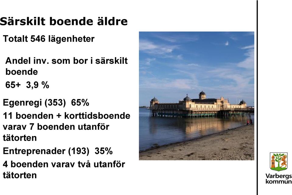 boenden + korttidsboende varav 7 boenden utanför tätorten