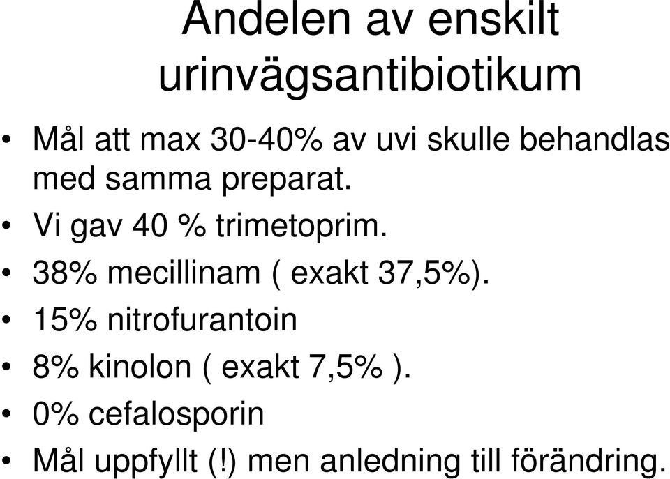 38% mecillinam ( exakt 37,5%).