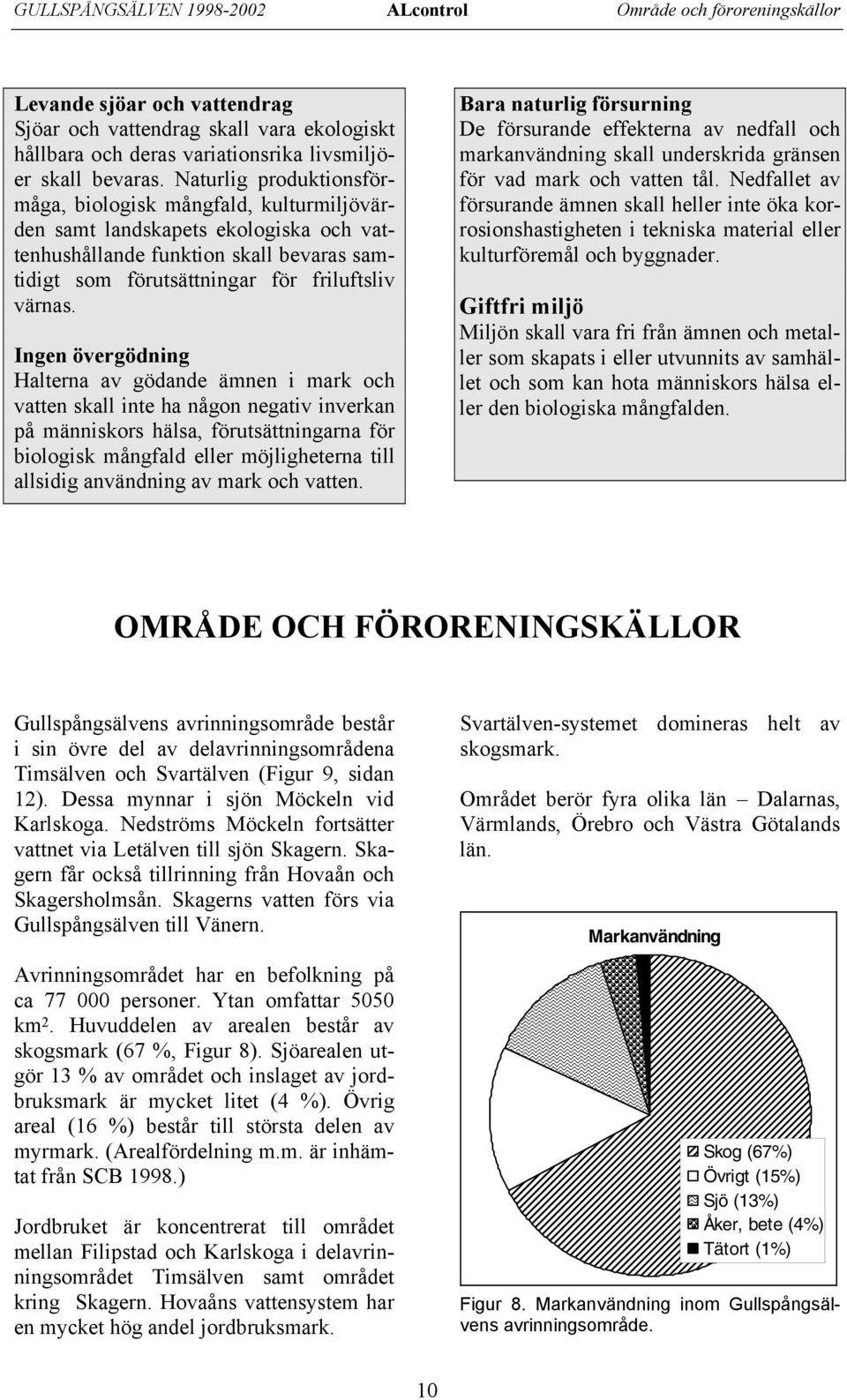 Ingen övergödning Halterna av gödande ämnen i mark och vatten skall inte ha någon negativ inverkan på människors hälsa, förutsättningarna för biologisk mångfald eller möjligheterna till allsidig