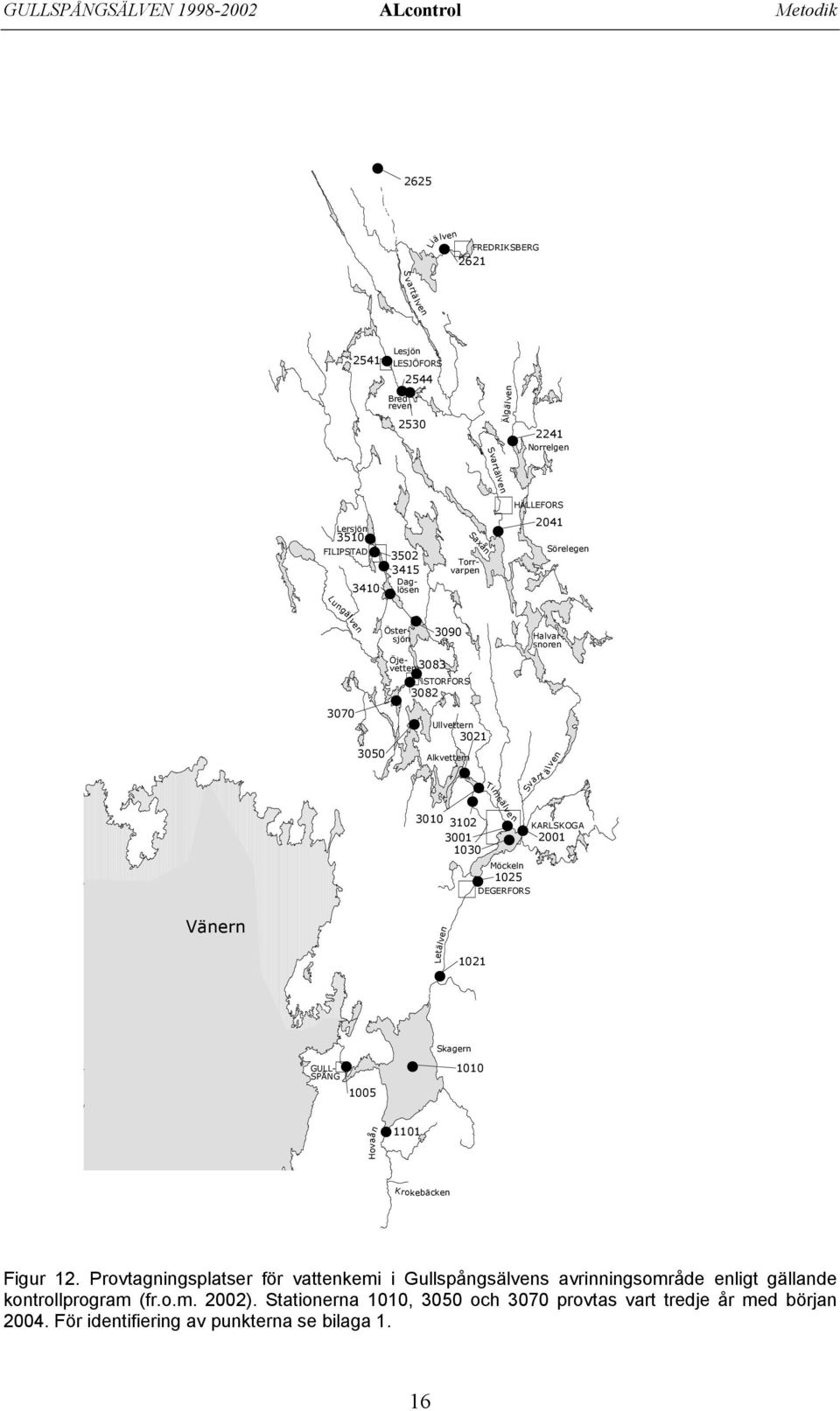 Torrvarpen Halvarsnoren lven 31 312 31 13 # # # # # Möckeln # 125 DEGERFORS KARLSKOGA 21 Tim sälv e n Vänern Letälven # 121 # 15 # Skagern 11 Hovaån # 111 Krokebäcken Figur 12.