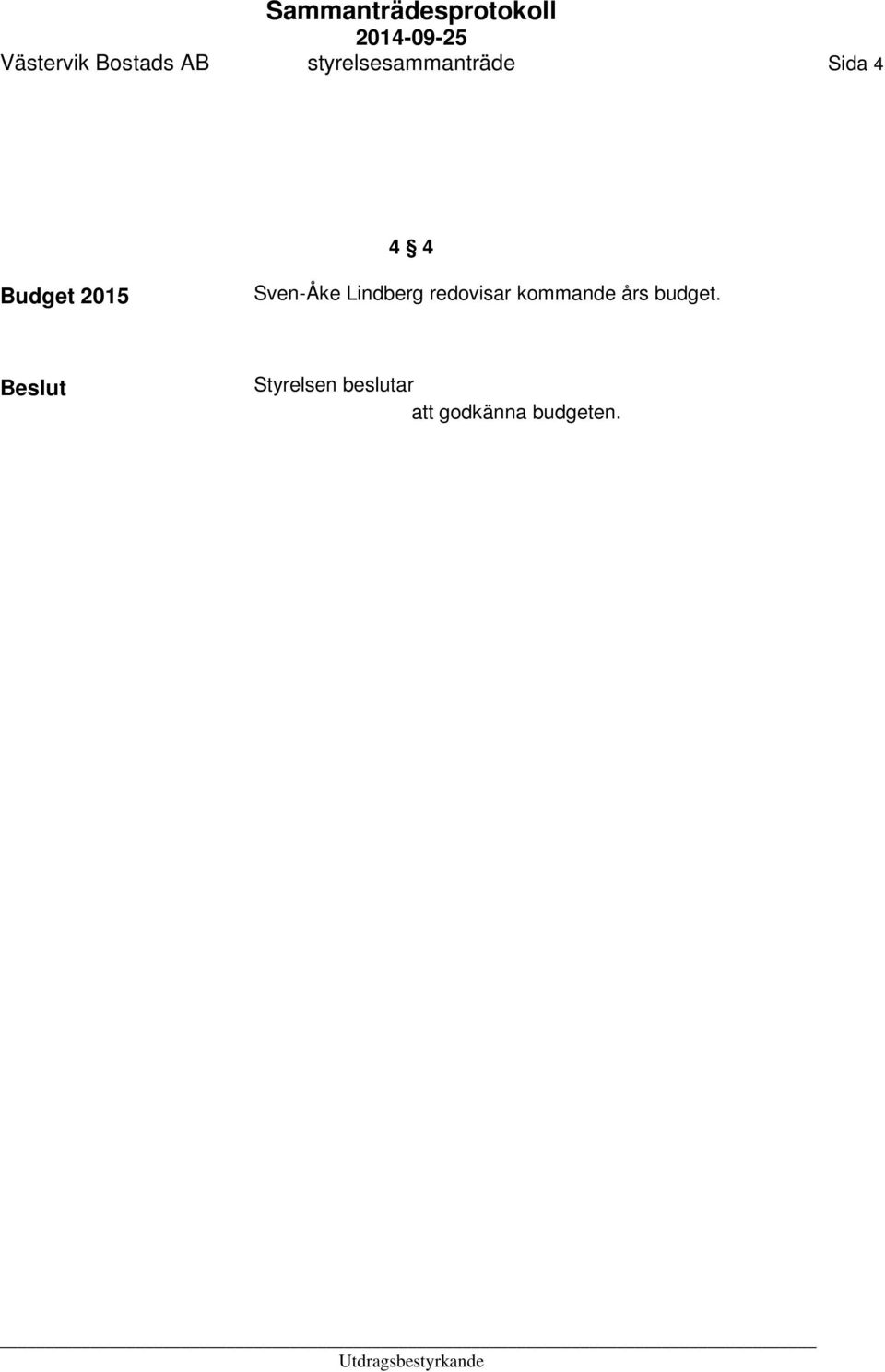 Budget 2015 Sven-Åke Lindberg