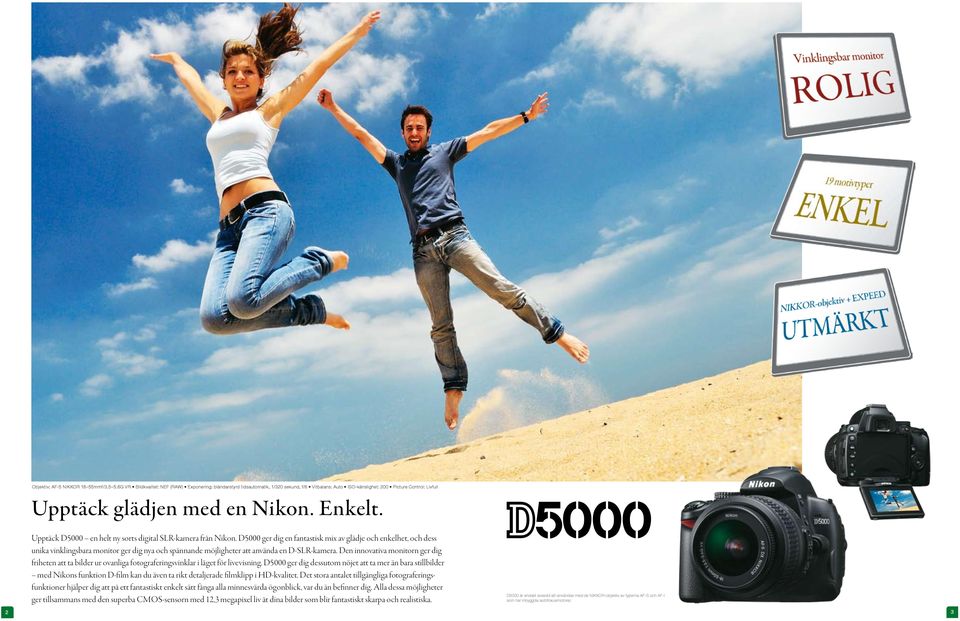 Upptäck D5000 en helt ny sorts digital R-kamera från Nikon.