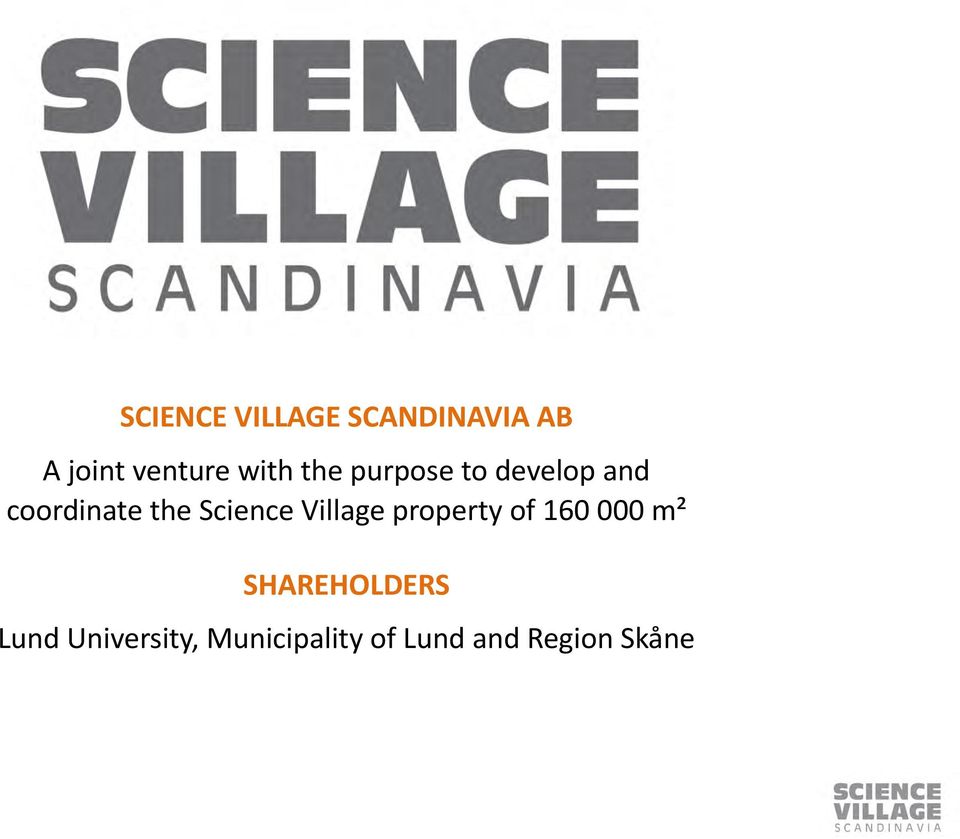 Science Village property of 160 000 m²