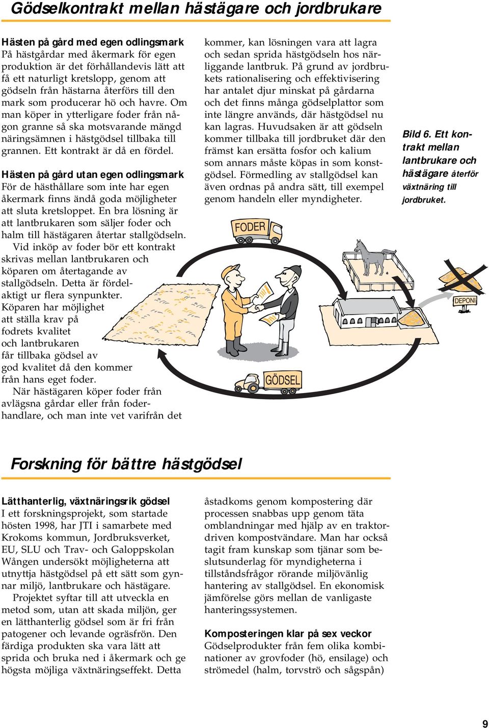 Ett kontrakt är då en fördel. Hästen på gård utan egen odlingsmark För de hästhållare som inte har egen åkermark finns ändå goda möjligheter att sluta kretsloppet.