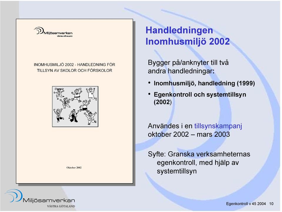 systemtillsyn (2002) Användes i en tillsynskampanj oktober 2002 mars 2003