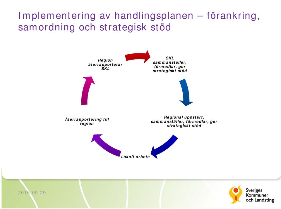 förmedlar, ger strategiskt stöd Återrapportering till region