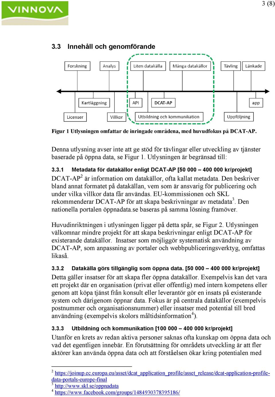 3.1 Metadata för datakällor enligt DCAT-AP [50 000 400 000 kr/projekt] DCAT-AP 2 är information om datakällor, ofta kallat metadata.