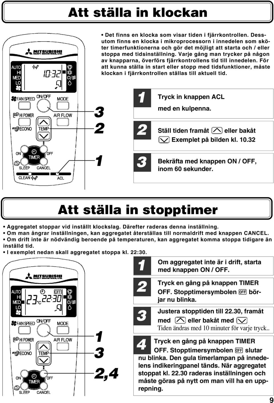 Varje gång man trycker på någon av knapparna, överförs fjärrkontrollens tid till innedelen.