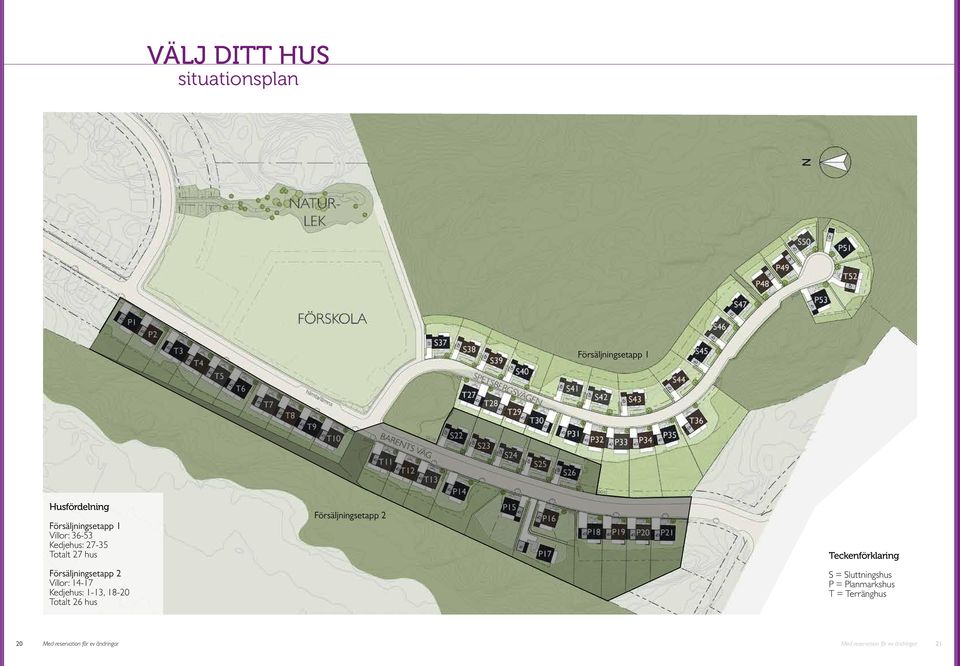 18-20 Totlt 26 hus örsäljigsetpp 2 Teckeförklrig = luttigshus P =