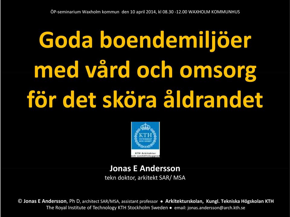 åldrandet Jonas E Andersson