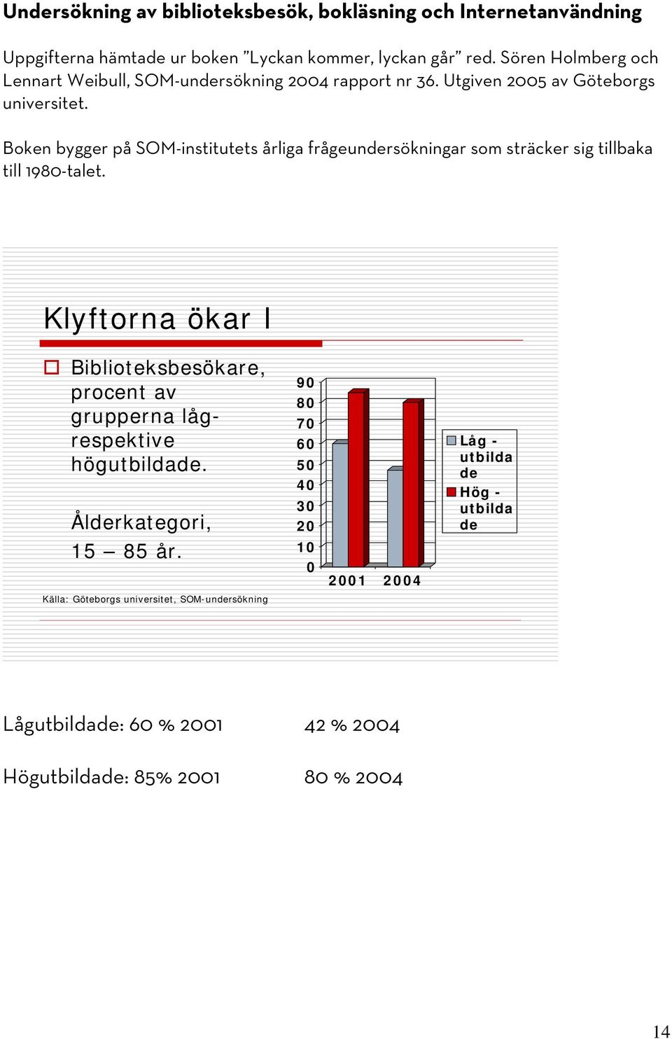 Boken bygger på SOM-institutets årliga frågeundersökningar som sträcker sig tillbaka till 1980-talet.