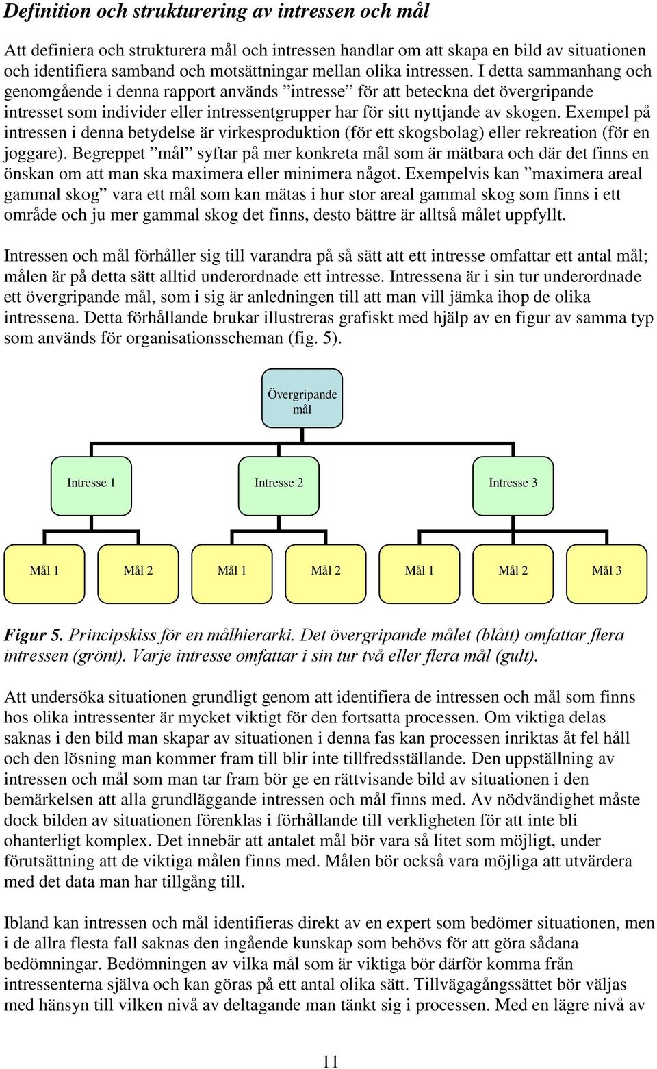 Exempel på intressen i denna betydelse är virkesproduktion (för ett skogsbolag) eller rekreation (för en joggare).