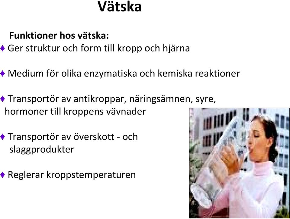Transportör av antikroppar, näringsämnen, syre, hormoner till