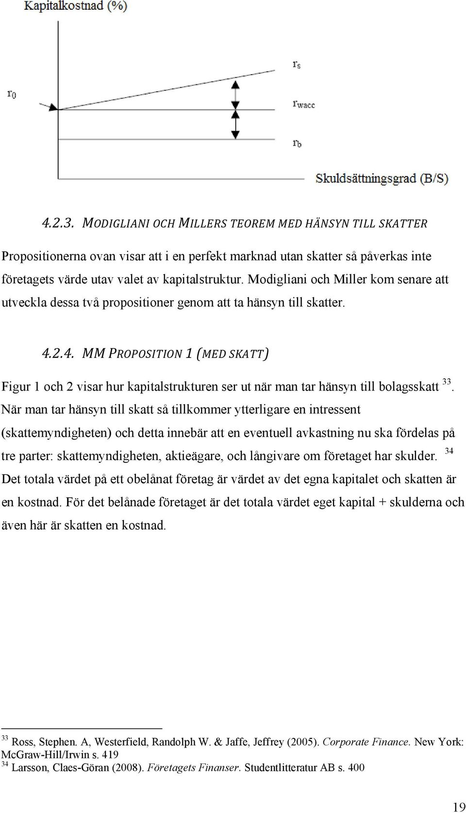 2.4. MM PROPOSITION 1 (MED SKATT) Figur 1 och 2 visar hur kapitalstrukturen ser ut när man tar hänsyn till bolagsskatt 33.