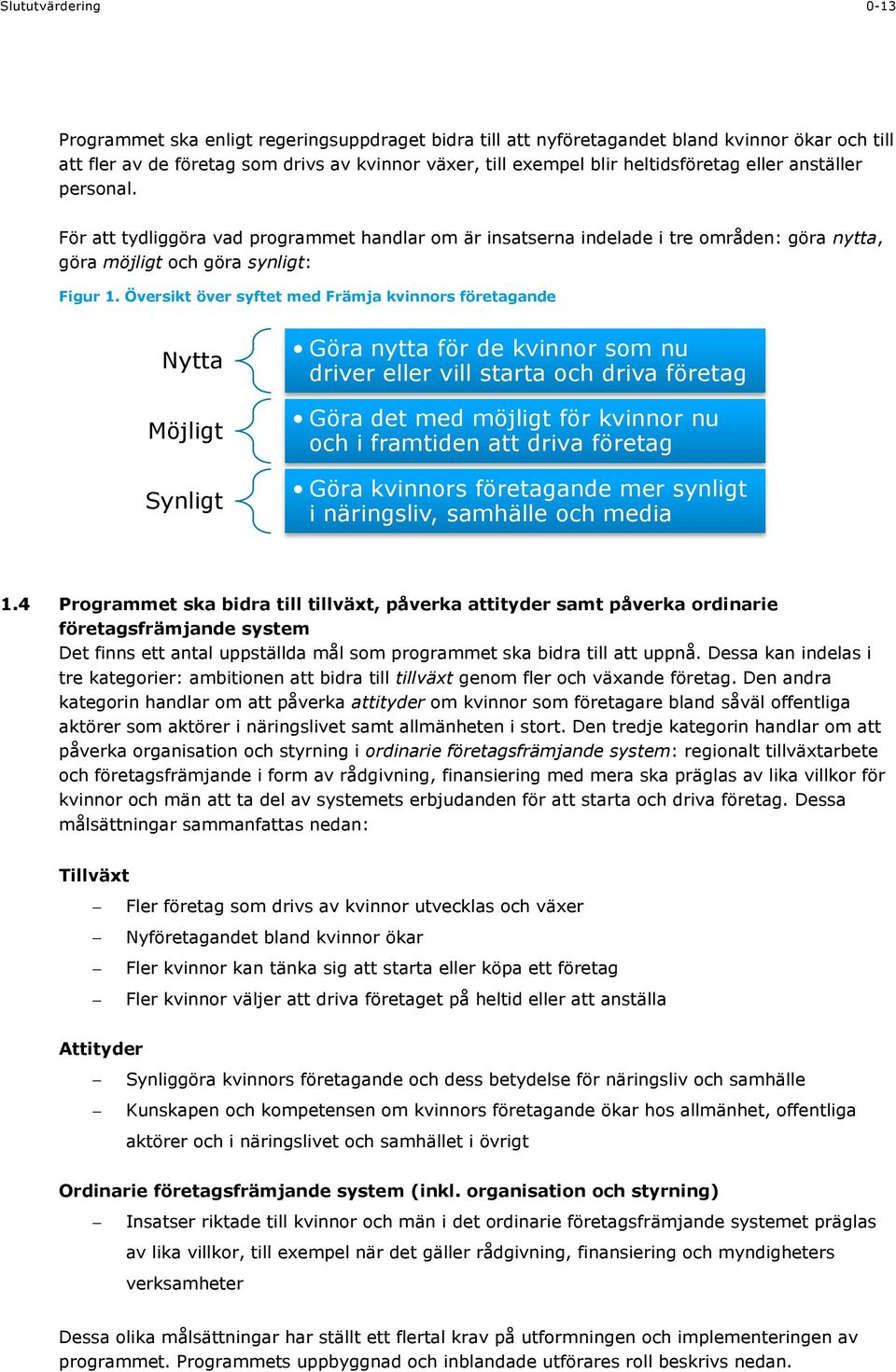 Översikt över syftet med Främja kvinnors företagande Nytta Möjligt Synligt Göra nytta för de kvinnor som nu driver eller vill starta och driva företag Göra det med möjligt för kvinnor nu och i