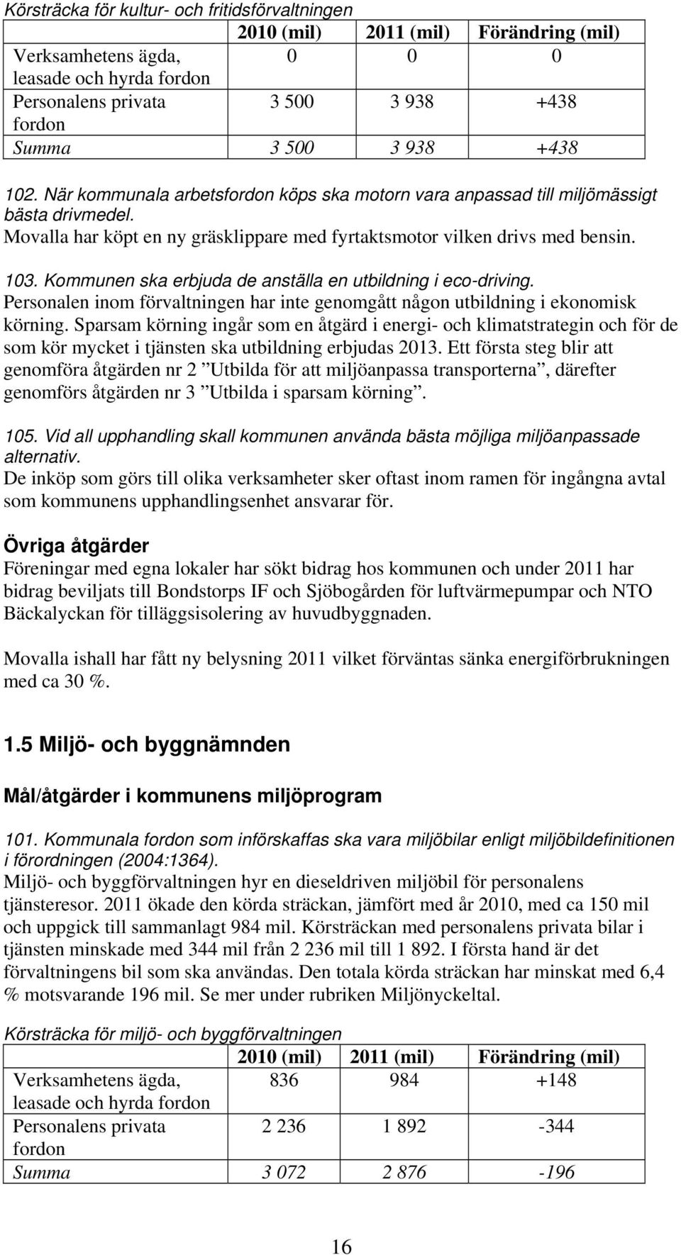 Kommunen ska erbjuda de anställa en utbildning i eco-driving. Personalen inom förvaltningen har inte genomgått någon utbildning i ekonomisk körning.