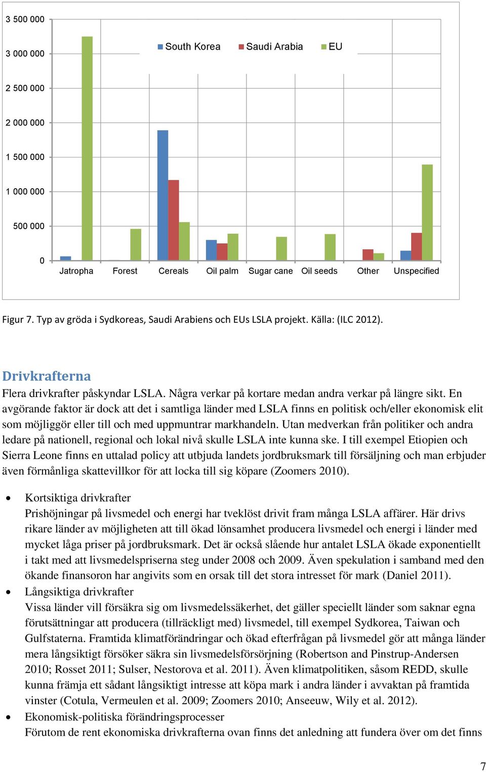 En avgörande faktor är dock att det i samtliga länder med LSLA finns en politisk och/eller ekonomisk elit som möjliggör eller till och med uppmuntrar markhandeln.