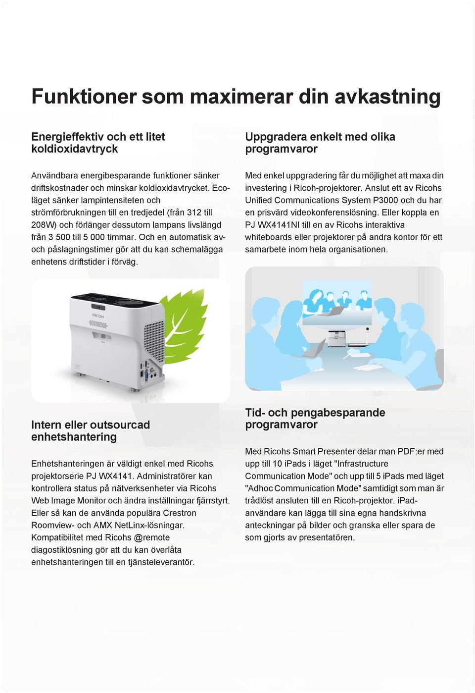 Och en automatisk avoch påslagningstimer gör att du kan schemalägga enhetens driftstider i förväg.