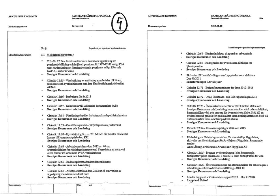 Cirkulär 12:54 - Pensionsnämndens beslut om uppräkning av pensionsbehållning och intjänad pensionsrätt 1997-12-31 enligt PFA samt värdesäkring av förmånsbestämda pensioner enligt PFA och KAP-KL under