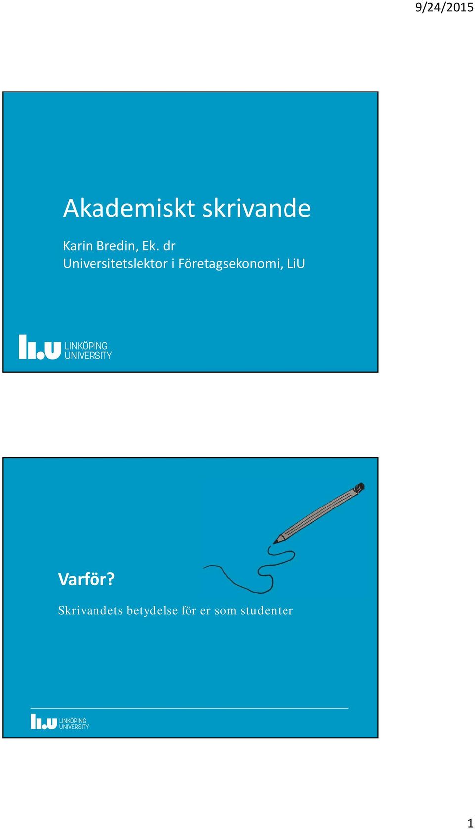 dr Universitetslektor i