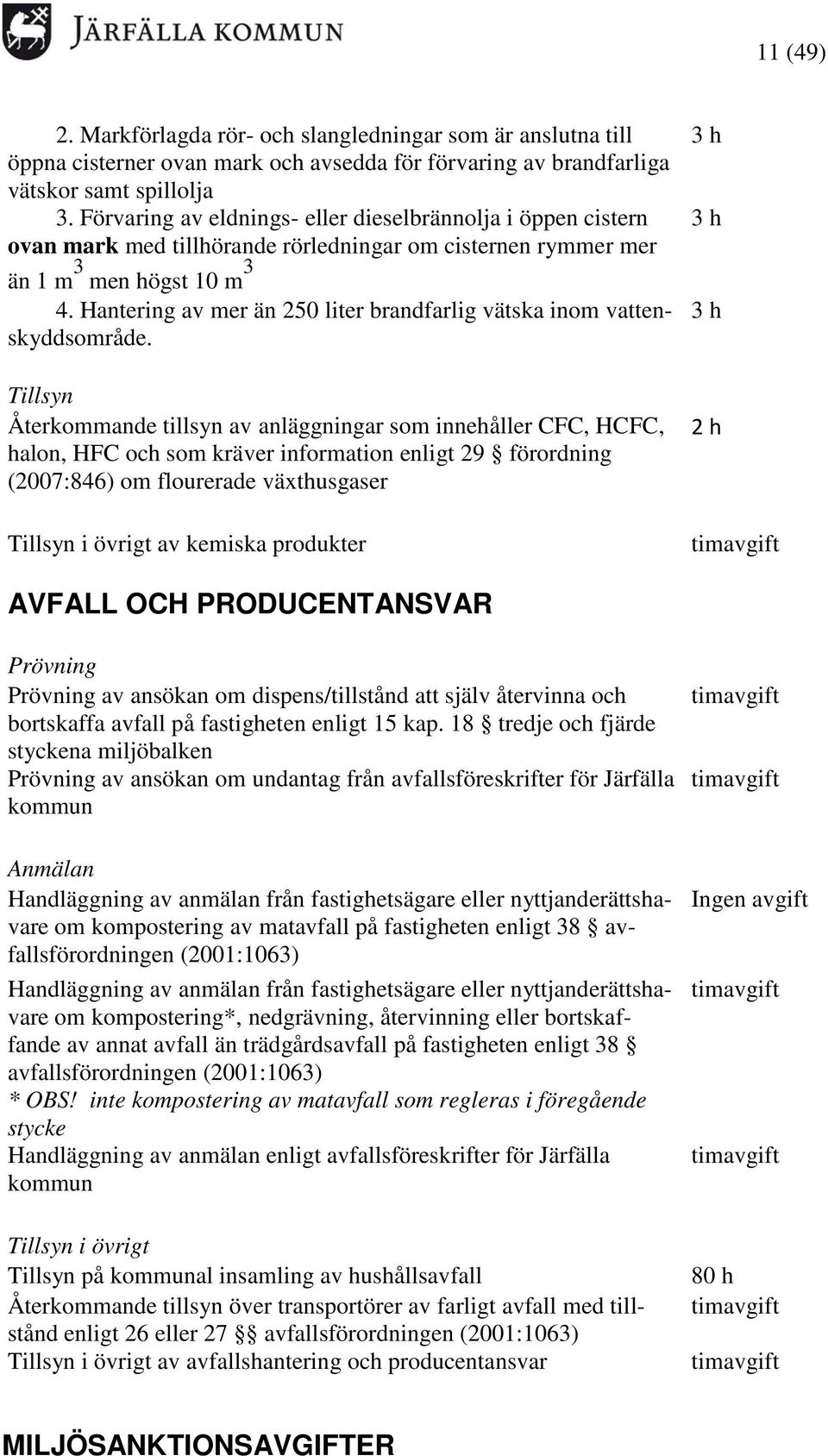 Hantering av mer än 250 liter brandfarlig vätska inom vattenskyddsområde.