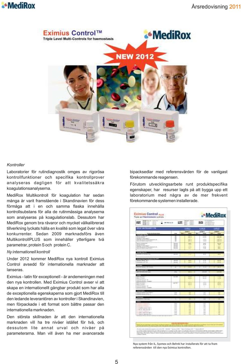 analyseras på koagulationslab. Dessutom har MediRox genom bra råvaror och mycket välkalibrerad tillverkning lyckats hålla en kvalité som legat över våra konkurrenter.