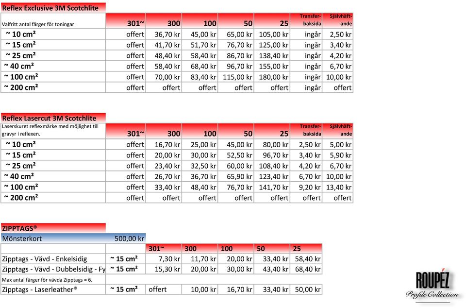 kr 180,00 kr ingår 10,00 kr ~ 200 cm² offert offert offert offert offert ingår offert Reflex Lasercut 3M Scotchlite Laserskuret reflexmärke med möjlighet till gravyr i reflexen.