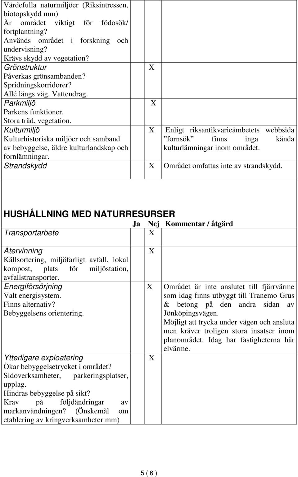 Kulturmiljö Kulturhistoriska miljöer och samband av bebyggelse, äldre kulturlandskap och fornlämningar. Enligt riksantikvarieämbetets webbsida fornsök finns inga kända kulturlämningar inom området.