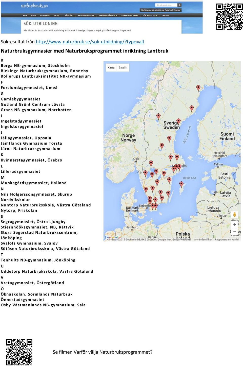 Umeå G Gamlebygymnasiet Gotland Grönt Centrum övsta Grans N-gymnasium, Norrbotten I Ingelstadgymnasiet Ingelstorpgymnasiet ämtlands Gymnasium orsta ärna Naturbruksgymnasium vinnerstagymnasiet, rebro