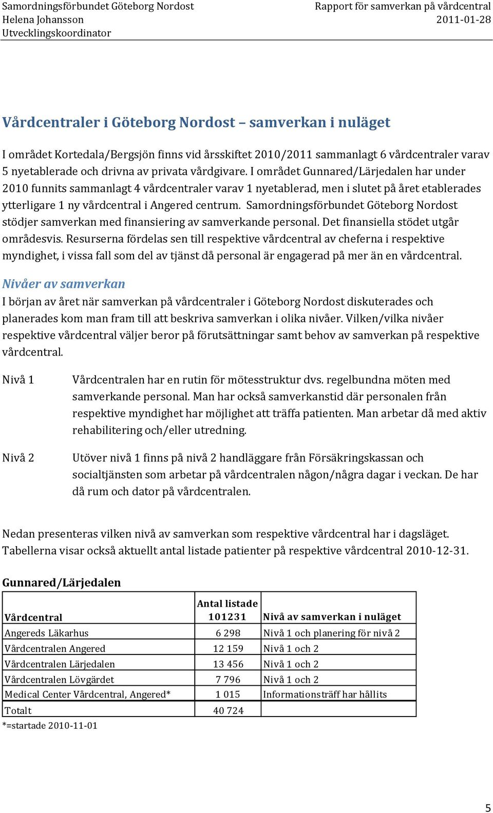 Samordningsförbundet Göteborg Nordost stödjer samverkan med finansiering av samverkande personal. Det finansiella stödet utgår områdesvis.