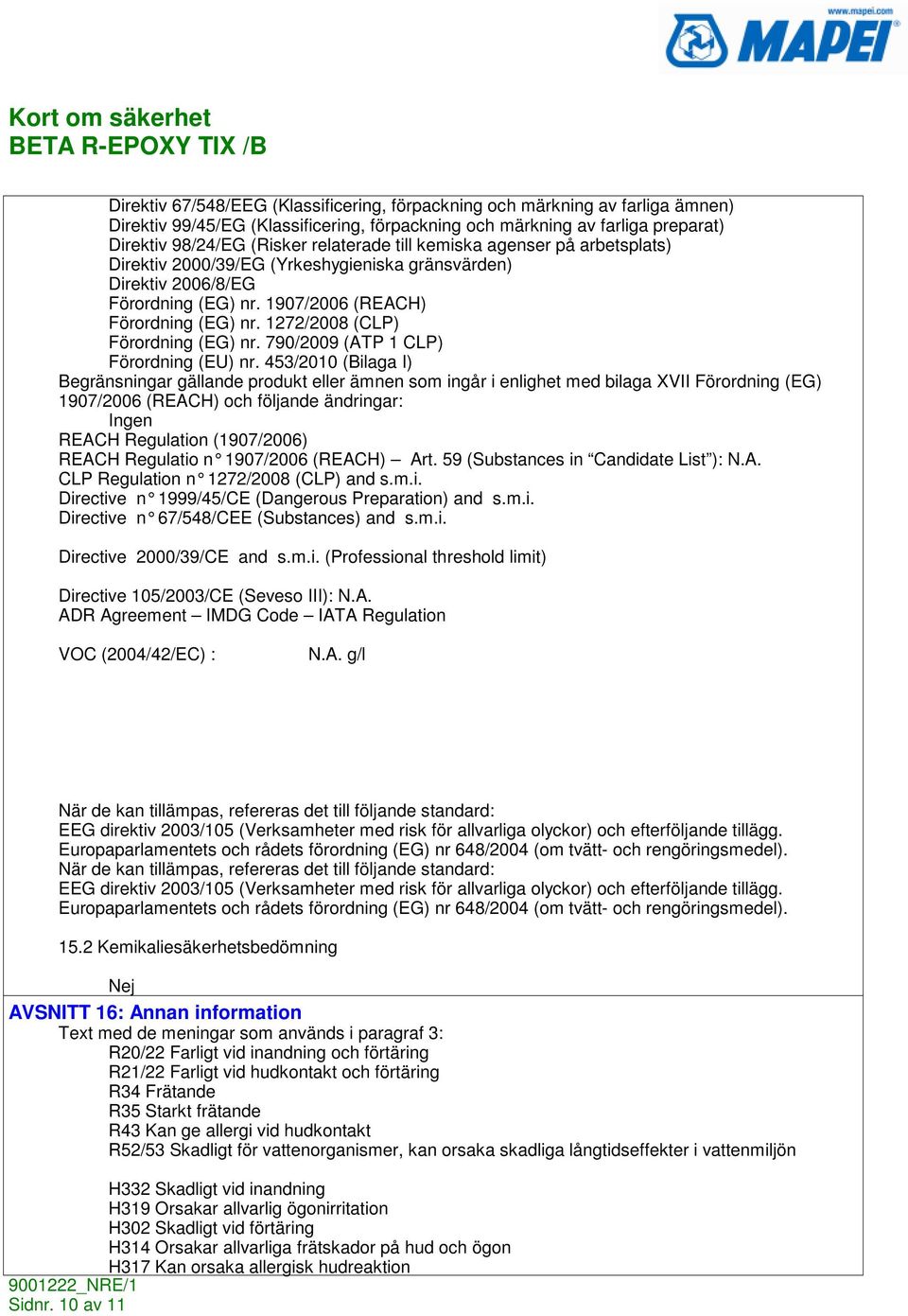 790/2009 (ATP 1 CLP) Förordning (EU) nr.