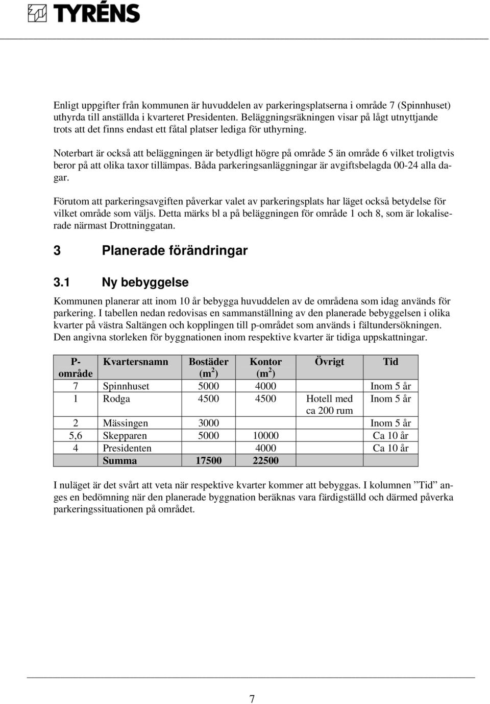 Noterbart är också att beläggningen är betydligt högre på område 5 än område 6 vilket troligtvis beror på att olika taxor tillämpas. Båda parkeringsanläggningar är avgiftsbelagda 00-24 alla dagar.