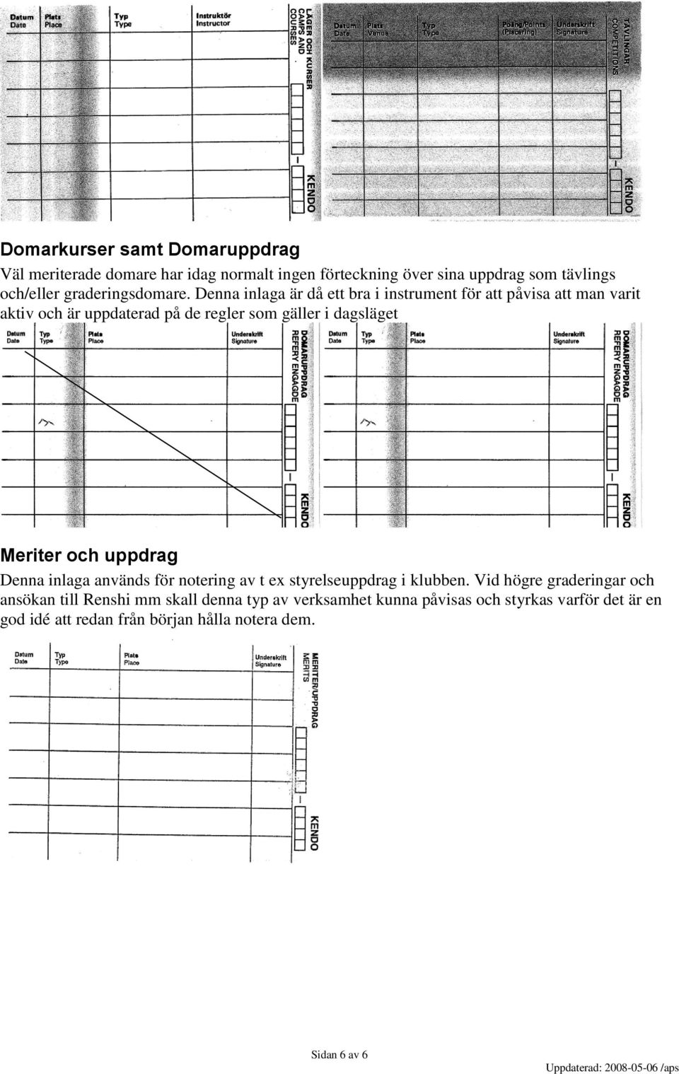 Denna inlaga är då ett bra i instrument för att påvisa att man varit aktiv och är uppdaterad på de regler som gäller i dagsläget Meriter