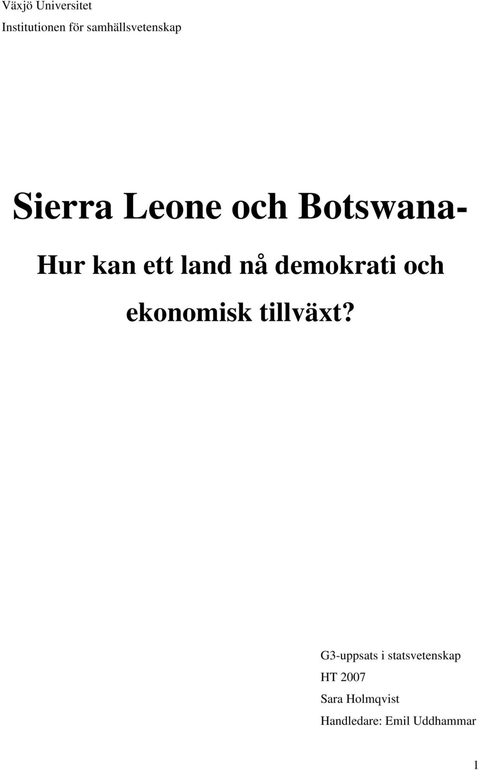 demokrati och ekonomisk tillväxt?